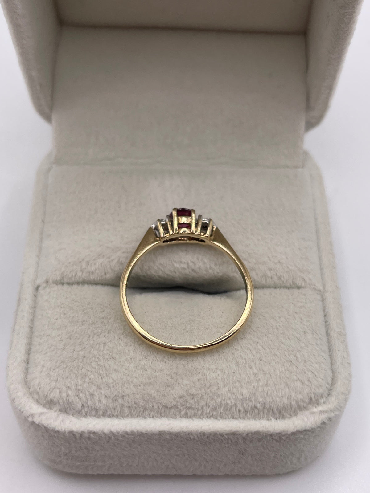 9ct gold ruby and diamond ring