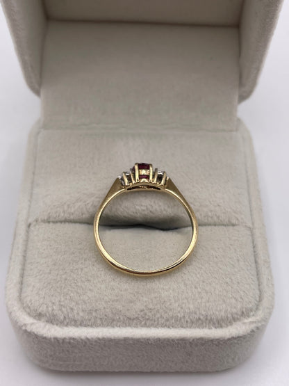 9ct gold ruby and diamond ring