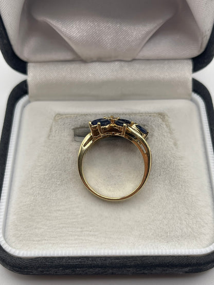 9ct gold sapphire and diamond ring