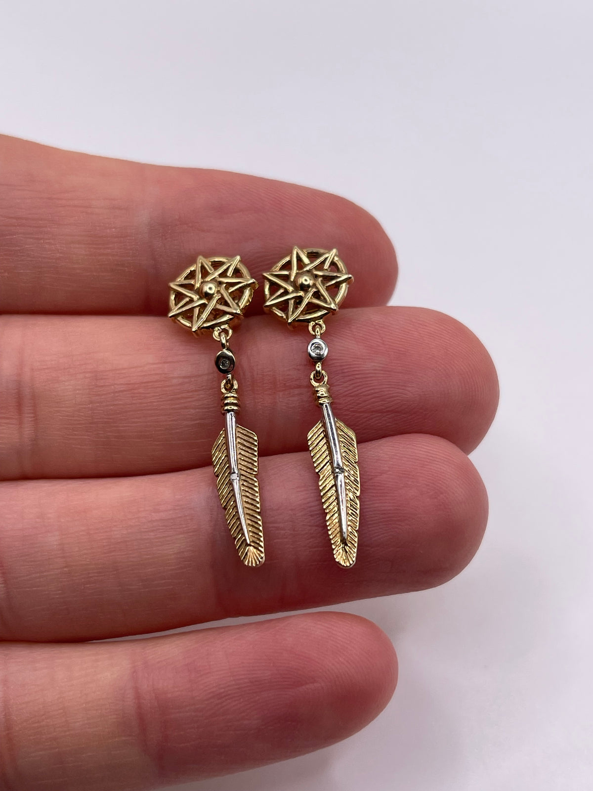 9ct gold diamond earrings