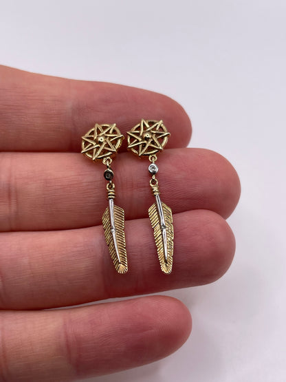 9ct gold diamond earrings