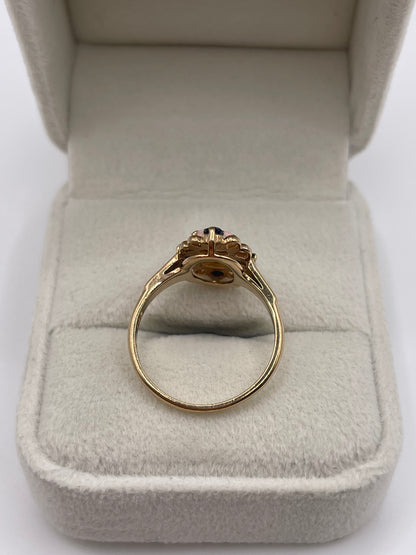 9ct gold opal and sapphire ring