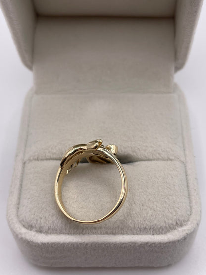 9ct gold emerald hand ring