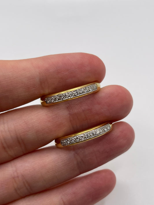 18ct gold diamond hoop earrings