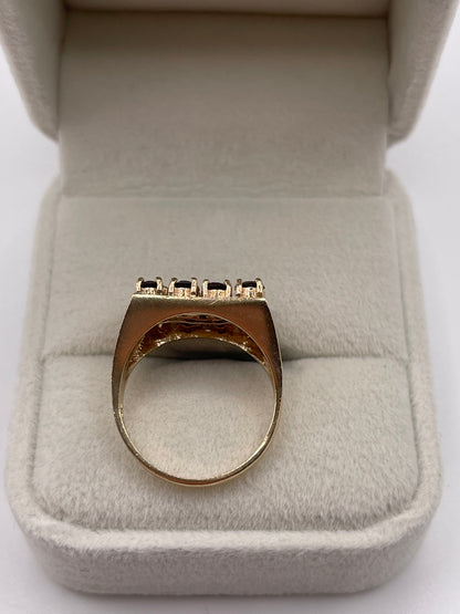 9ct gold garnet cluster ring