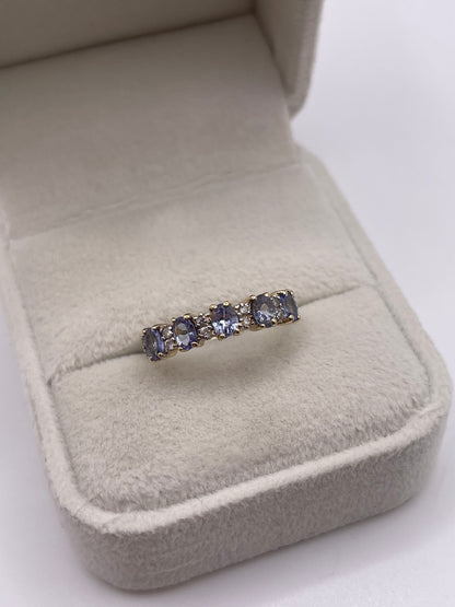 14ct gold tanzanite and diamond ring
