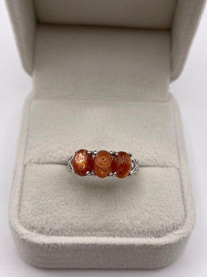 9ct white gold sandstone ring