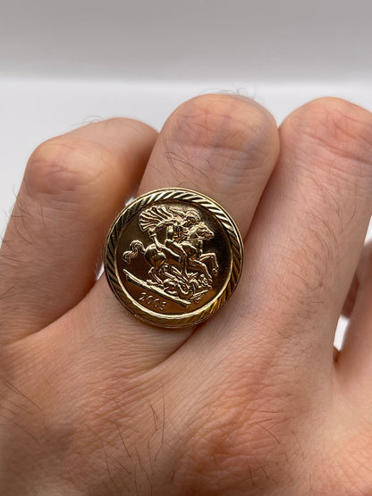 9ct gold st George medallion ring