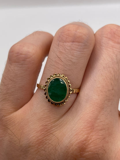 9ct gold emerald ring