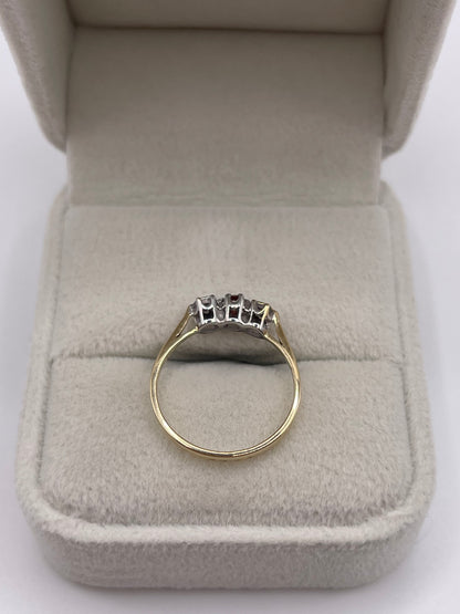9ct gold garnet and diamond ring