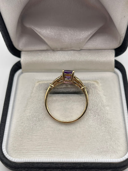 9ct gold amethyst ring