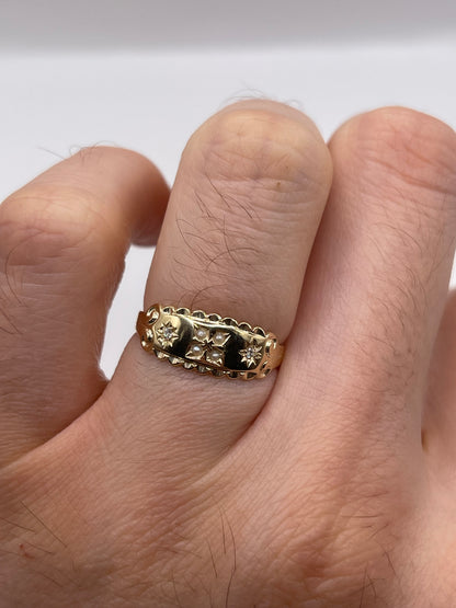 9ct gold pearl and diamond ring