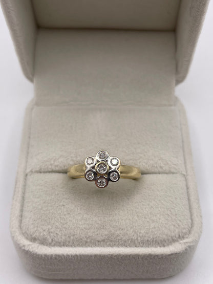 9ct gold diamond cluster ring