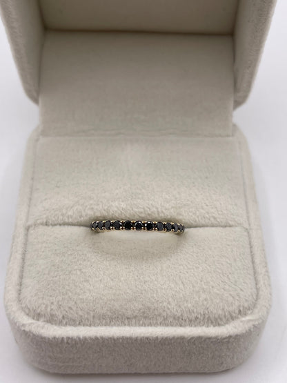 9ct gold black diamond ring