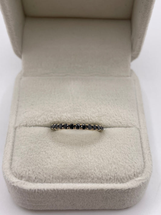 9ct gold black diamond ring