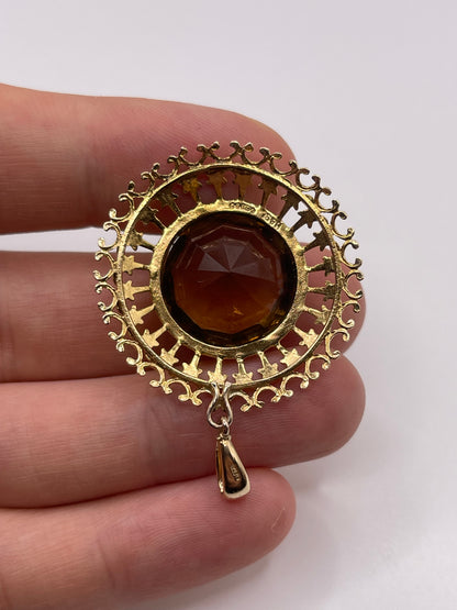 9ct gold citrine pendant
