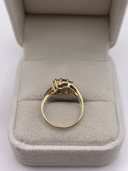 9ct gold sapphire and diamond ring