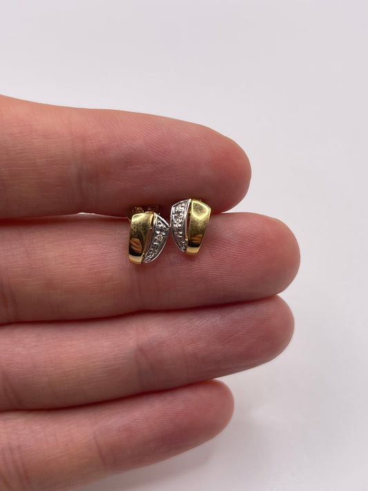 9ct gold diamond earrings