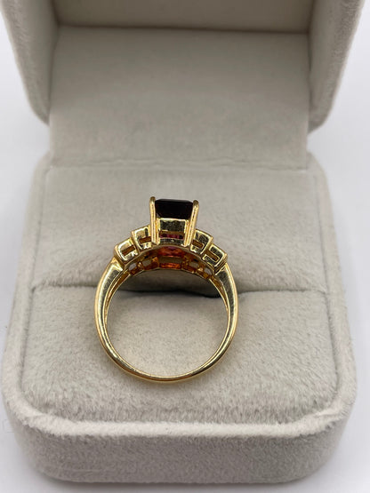 18ct gold tourmaline and diamond ring