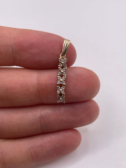 9ct gold diamond cluster pendant