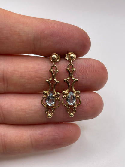 9ct gold topaz earrings