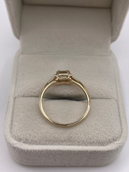 9ct gold csarite and diamond ring