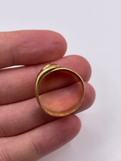 Antique 18ct gold ruby snake ring
