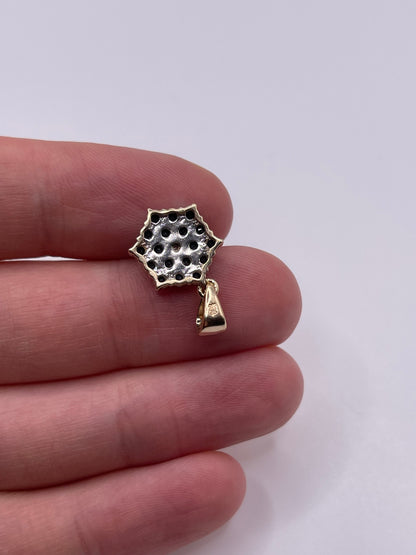 9ct gold sapphire and diamond pendant