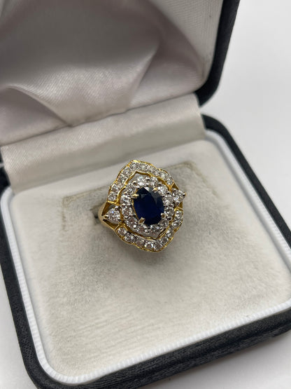 20ct gold sapphire and diamond ring