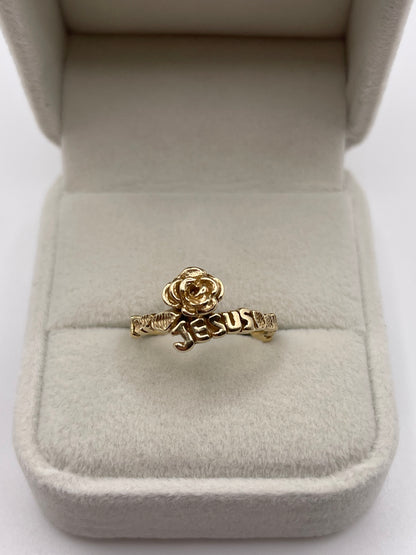 14ct gold Jesus ring