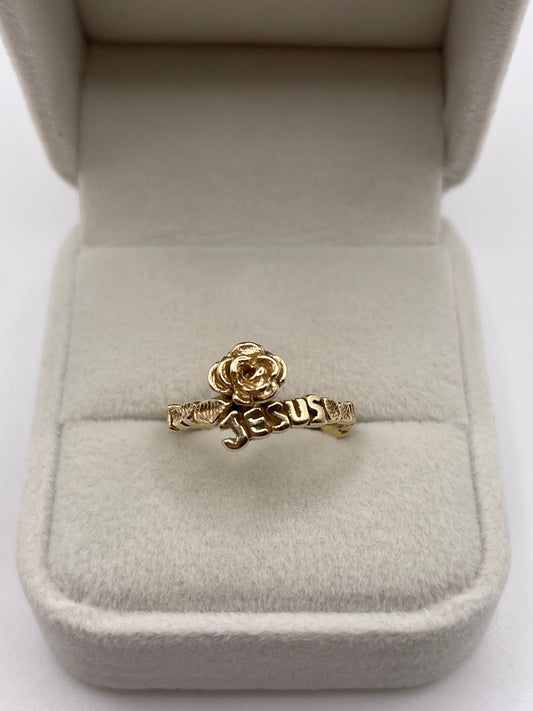 14ct gold Jesus ring