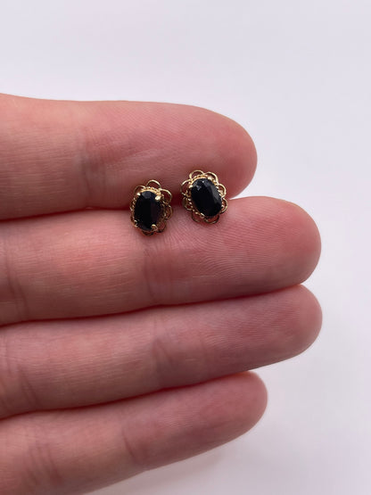 9ct gold sapphire earrings