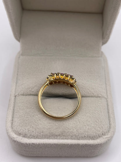 9ct gold ruby and alexandrite ring