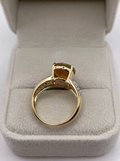 9ct gold opal and zircon ring