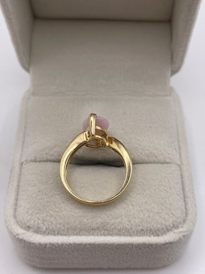 9ct gold pink opal ring