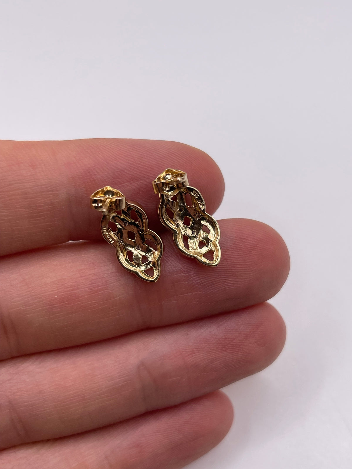 9ct gold diamond earrings