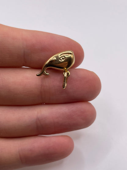9ct gold whale charm
