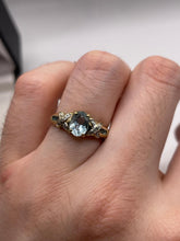 Load image into Gallery viewer, 9ct gold blue topaz and diamond ring
