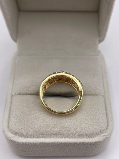 9ct gold diamond cluster ring