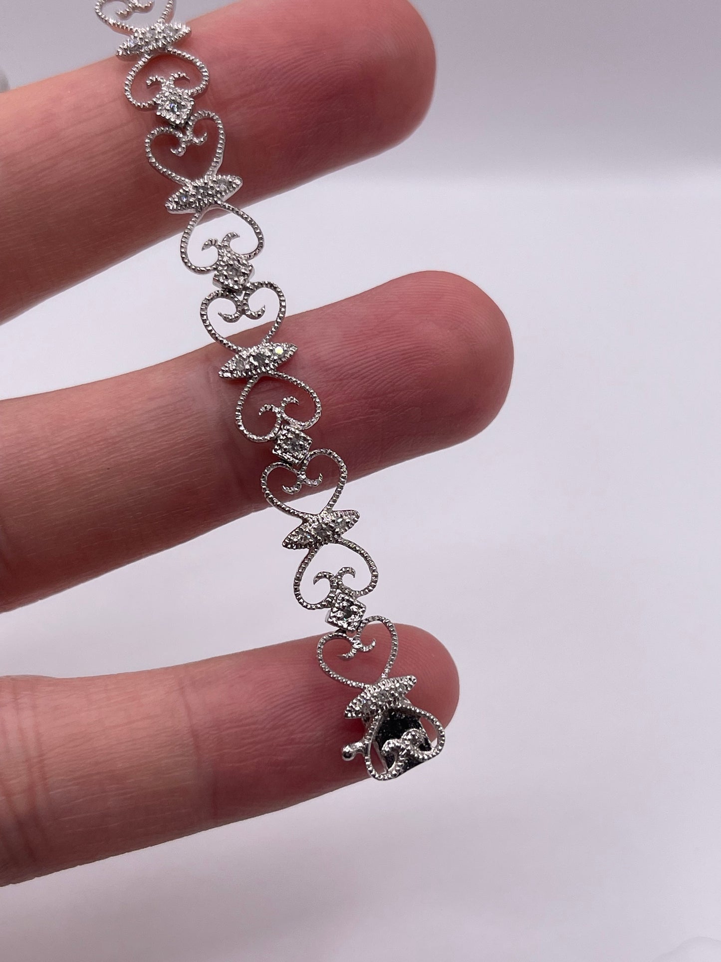 9ct white gold diamond bracelet