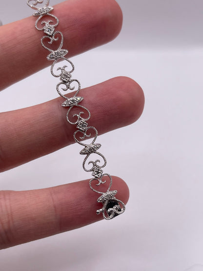 9ct white gold diamond bracelet