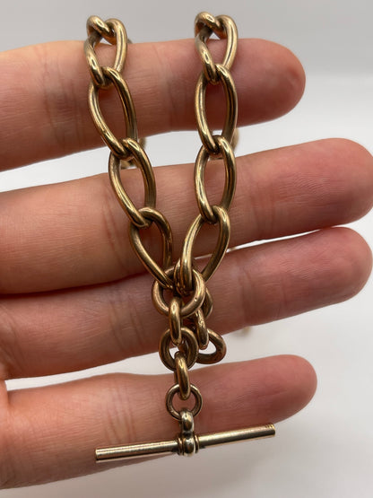 Rolled gold double Albert chain