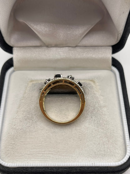 9ct gold sapphire and diamond ring