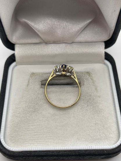 9ct gold sapphire and diamond ring