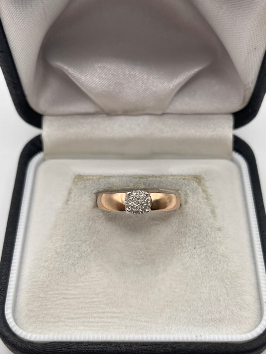 9ct rose gold diamond cluster ring