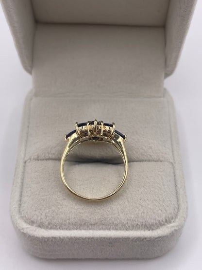 9ct gold sapphire and diamond ring
