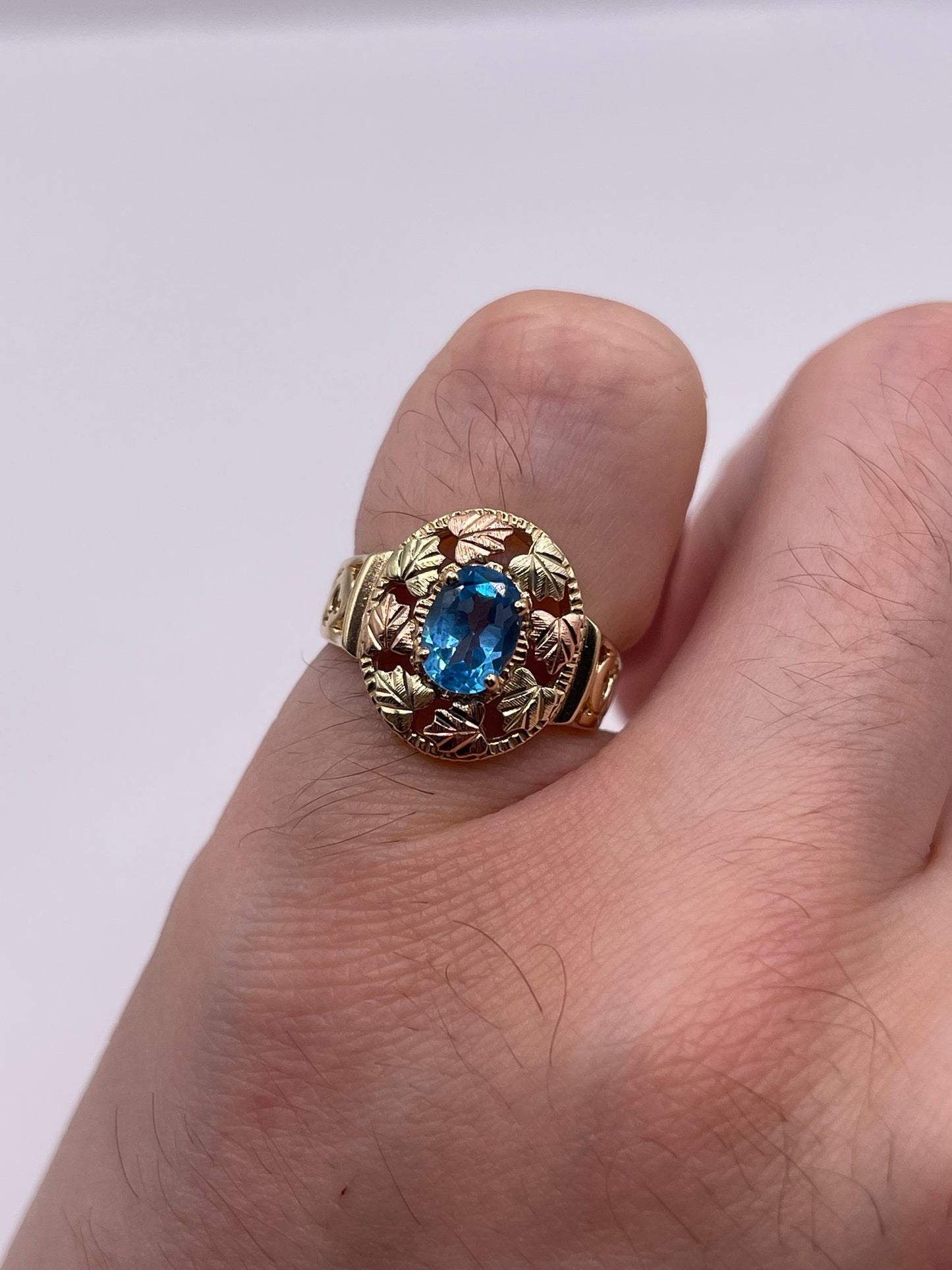 9ct gold blue topaz ring