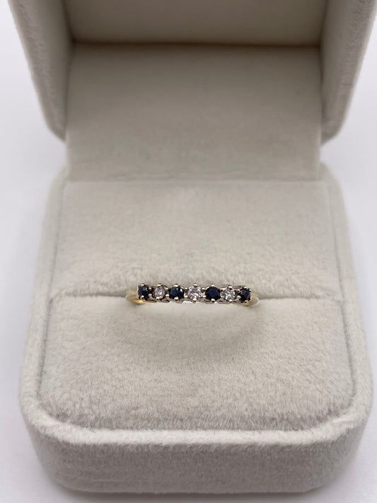 9ct gold sapphire and diamond ring