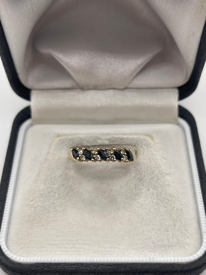 9ct gold sapphire and diamond ring