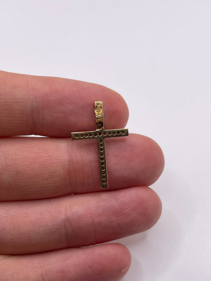 9ct gold diamond cross pendant